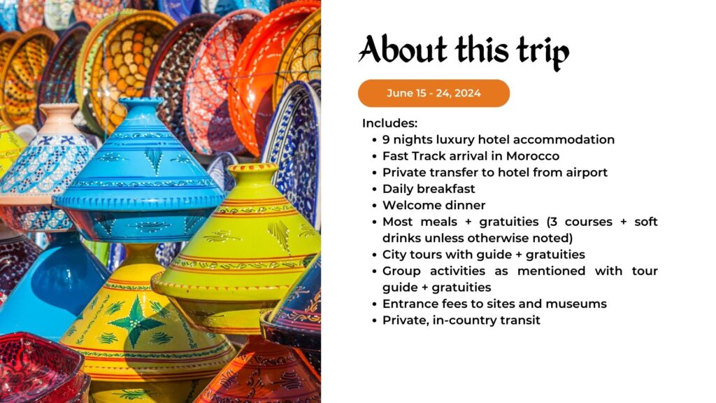 Join Vegans, Baby's diana Edelman on a luxury vegan tour of Morocco June 15 - 24, 2024